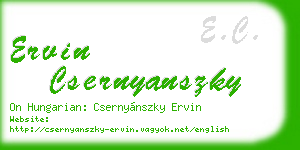 ervin csernyanszky business card